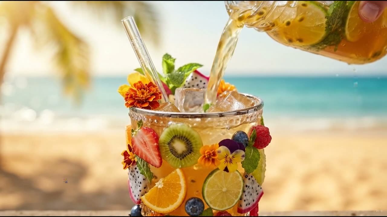 Drink being poured at YOU beach cafe